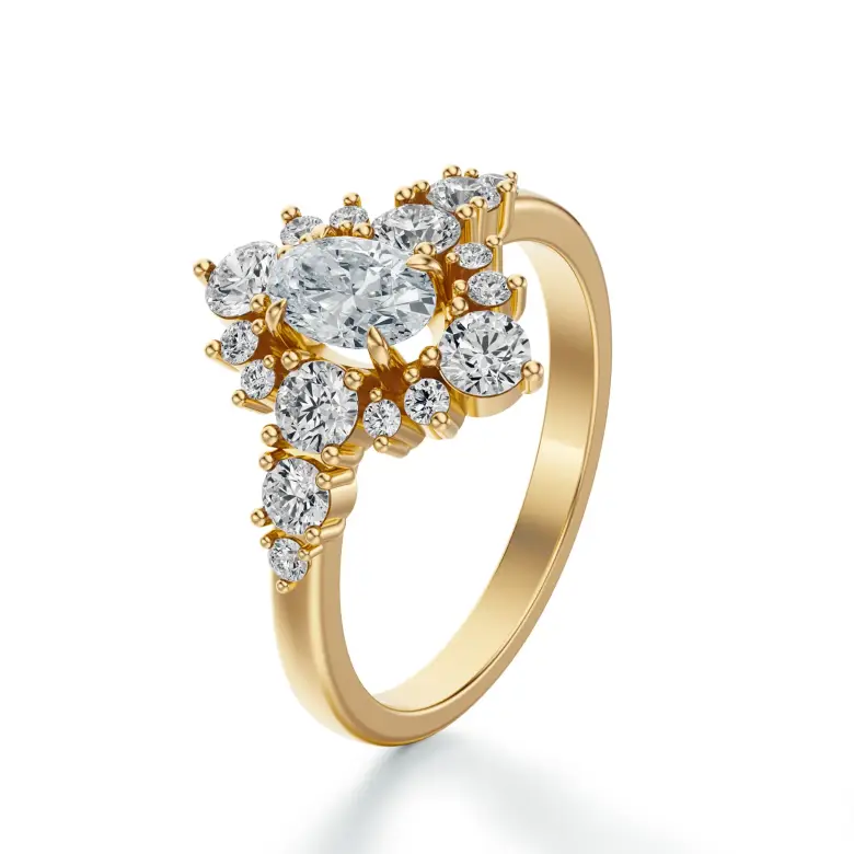 Pierścionek z owalnym diamentem 0.40 ct SBPZ_036